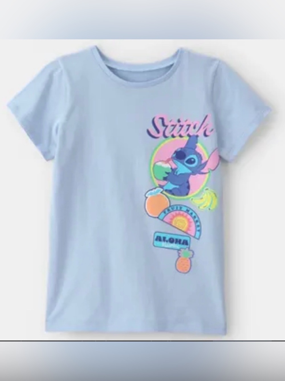 New Disney Carterโs Girls' Light Blue 'Stitch Aloha' Graphic Tee size 5